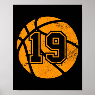 Baseball-Spieler 19 Baseball-Eltern-Trikot Nummer Poster