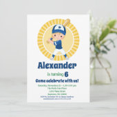 Baseball-Spieler - Blonde Boys zum Geburtstag Einladung (Stehend Vorderseite)