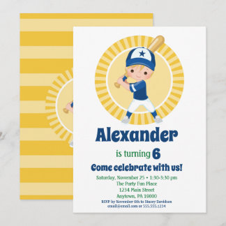 Baseball-Spieler - Blonde Boys zum Geburtstag Einladung