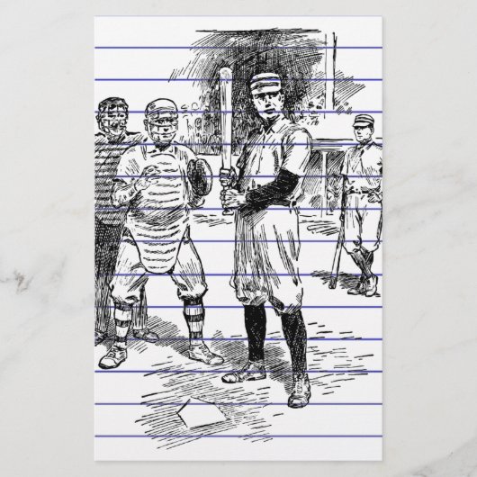 Baseball: Spieler Briefpapier (Vorderseite)