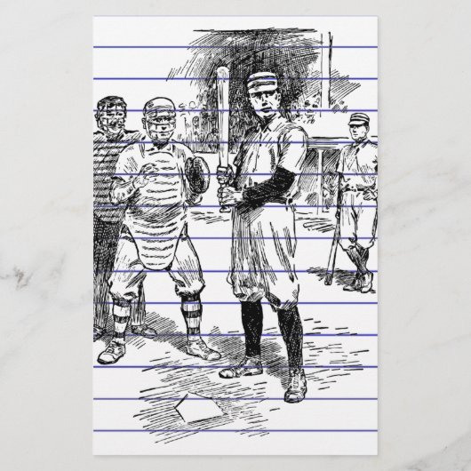 Baseball: Spieler Briefpapier (Rückseite)