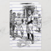 Baseball: Spieler Briefpapier (Vorne/Hinten)