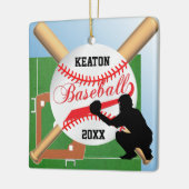 Baseball ⚾ Spieler (Catcher) Keramikornament (Links)