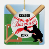 Baseball ⚾ Spieler (Catcher) Keramikornament (Rückseite)