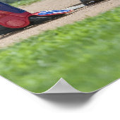 Baseball-Spieler, der in Zuhause gleitet Poster (Ecke)