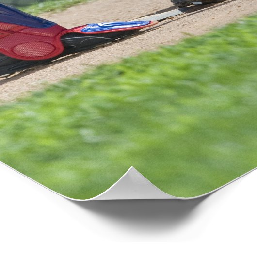 Baseball-Spieler, der in Zuhause gleitet Poster (Ecke)