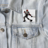 Baseball-Spieler, der Schläger, Seitenansicht hält Button (Beispiel)