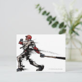 Baseball-Spieler, der Schläger, Seitenansicht hält Postkarte (Stehend Vorderseite)