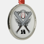 Baseball-Spieler-einheitliche Zahl 14 Ornament Aus Metall (Rechts)