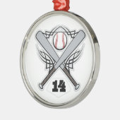 Baseball-Spieler-einheitliche Zahl 14 Ornament Aus Metall (Links)
