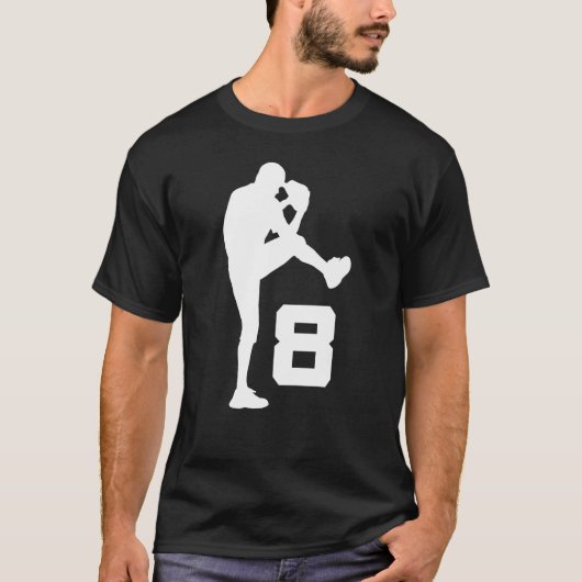 Baseball-Spieler-einheitliche Zahl 8 T-Shirt (Vorderseite)