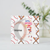 Baseball-Spieler für Geburtstagsgrüße (Stehend Vorderseite)