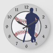 Baseball-Spieler Große Wanduhr (Vorderseite)