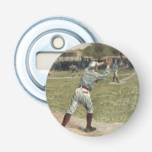 Baseball-Spieler heraus geworfen an der zweiten Flaschenöffner