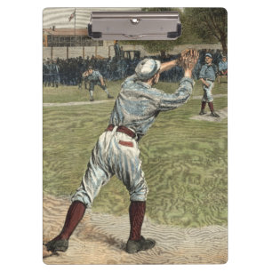 Baseball-Spieler heraus geworfen an der zweiten Klemmbrett