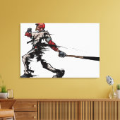 Baseball-Spieler-Holmschläger, Seitenansicht Leinwanddruck (Insitu (Wohnzimmer))