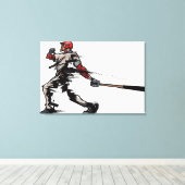 Baseball-Spieler-Holmschläger, Seitenansicht Leinwanddruck (Insitu (Holzboden))