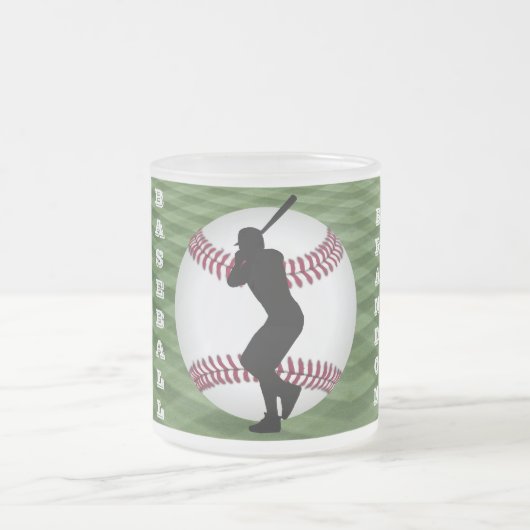 Baseball-Spieler im Baseball-Feld mit seinem Namen Mattglastasse (Mittel)