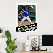 Baseball-Spieler individualisierbares Geschenk in Poster (Heimbüro)