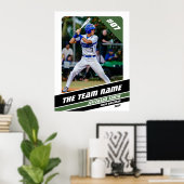 Baseball-Spieler individualisierbares Geschenk in Poster (Heimbüro)