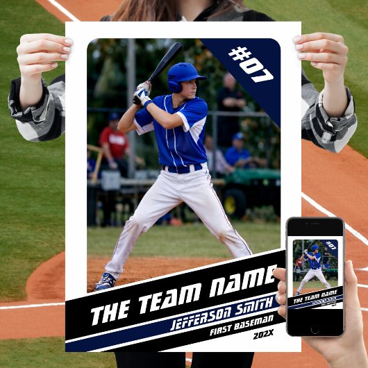 Baseball-Spieler individualisierbares Geschenk in Poster