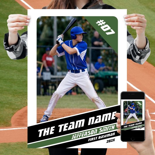 Baseball-Spieler individualisierbares Geschenk in Poster