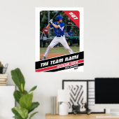 Baseball-Spieler individualisierbares Geschenk in Poster (Heimbüro)