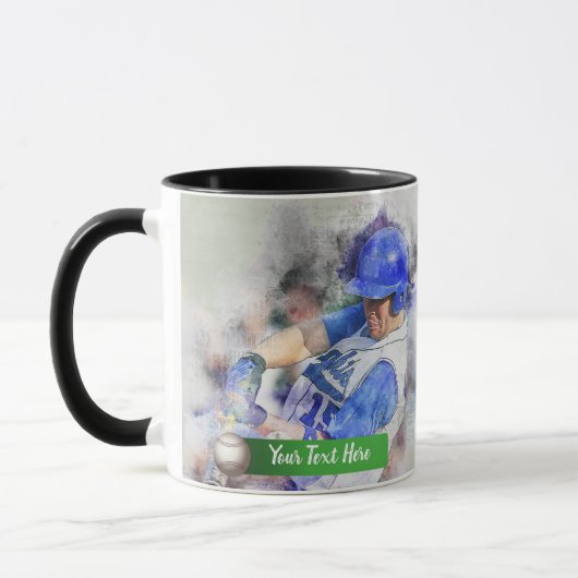 Baseball-Spieler mit blauer Uniform Tasse (Links)