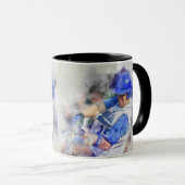 Baseball-Spieler mit blauer Uniform Tasse (VorderseiteRechts)