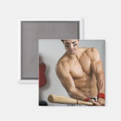 Baseball-Spieler mit bloßer Erwärmung der Brust Magnet (Vorderseite/Rückseite)