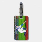 Baseball-Spieler mit Ihrem Namen oder Monogramm Gepäckanhänger (Rückseite vertikal)