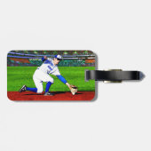 Baseball-Spieler mit Ihrem Namen oder Monogramm Gepäckanhänger (Rückseite horizontal)