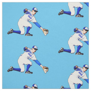 Baseball-Spieler mit Ihrem Namen oder Monogramm Stoff