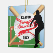 Baseball ⚾ Spieler (Pitcher) Keramikornament (Links)