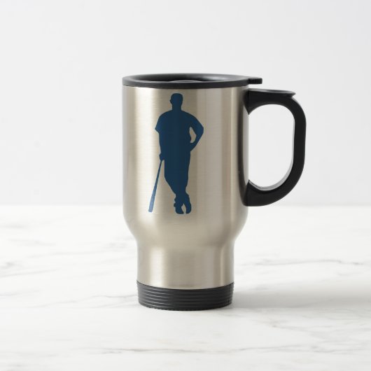 Baseball-Spieler-Silhouette-Tasse Reisebecher (Rechts)