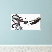 Baseball-Spieler Swingbat, Seitenansicht Leinwanddruck (Insitu (Holzboden))