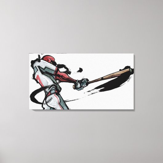 Baseball-Spieler Swingbat, Seitenansicht Leinwanddruck (Vorderseite)