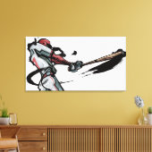 Baseball-Spieler Swingbat, Seitenansicht Leinwanddruck (Insitu (Wohnzimmer))