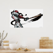 Baseball-Spieler Swingbat, Seitenansicht Poster (Küche)