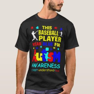 Baseball-Spieler tragen Blauer für Autismus-Bewus T-Shirt