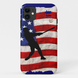 Baseball-Spieler trägt Ball-Spiel US-Flagge zur iPhone 11 Hülle