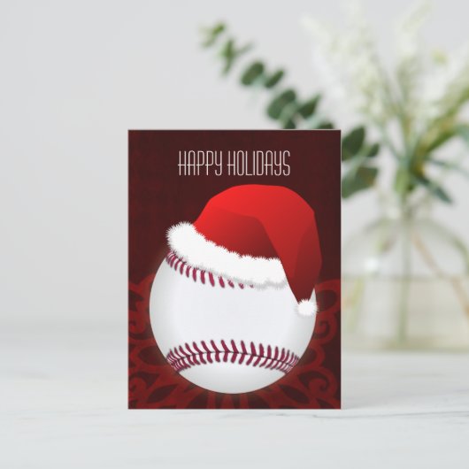 Baseball-Spieler Weihnachtskarten Feiertagspostkarte (Stehend Vorderseite)