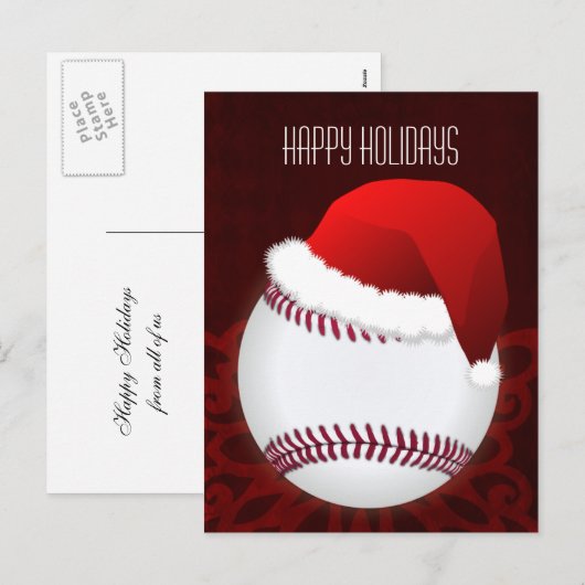 Baseball-Spieler Weihnachtskarten Feiertagspostkarte (Vorne/Hinten)