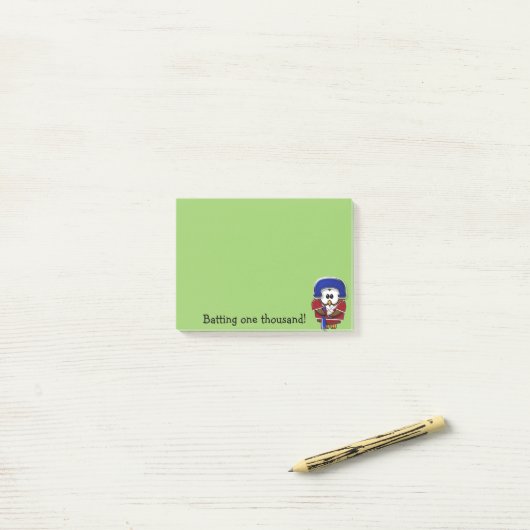 Baseball-Spielereule Post-it Klebezettel (Auf Schreibtisch)