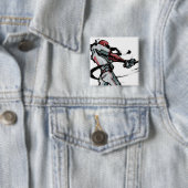 Baseball-Spielerschwingschläger, Seitenansicht Button (Beispiel)