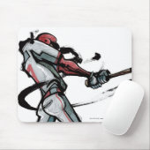 Baseball-Spielerschwingschläger, Seitenansicht Mousepad (Mit Mouse)