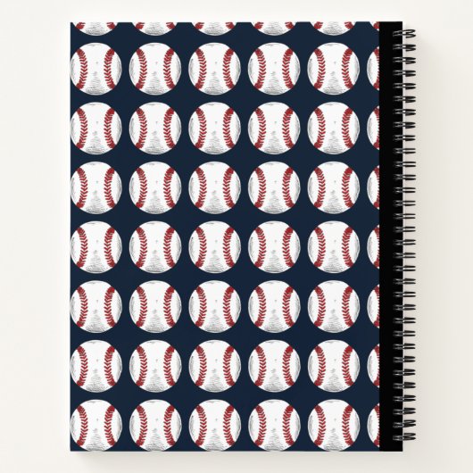 Baseball Spiralkomposition Notebook Notizblock (Rückseite)
