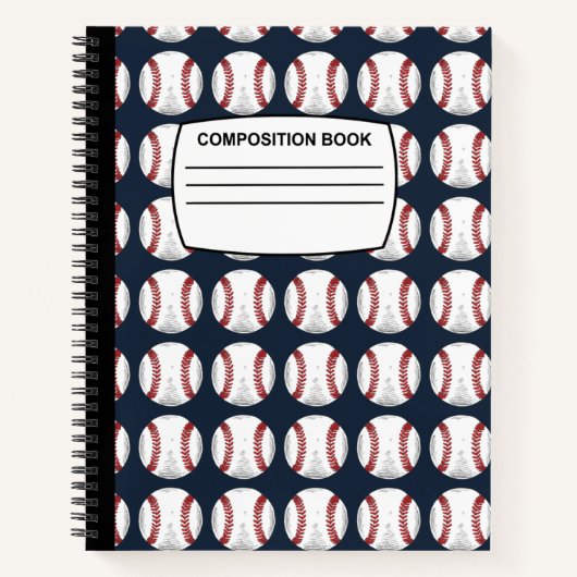 Baseball Spiralkomposition Notebook Notizblock (Vorderseite)