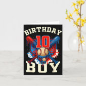 Baseball Splash Drip 10th Birthday Srts Lover Boy  Karte (Gelbe Blume)