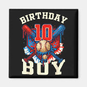 Baseball Splash Drip 10th Birthday Srts Lover Boy Magnet (Vorne)